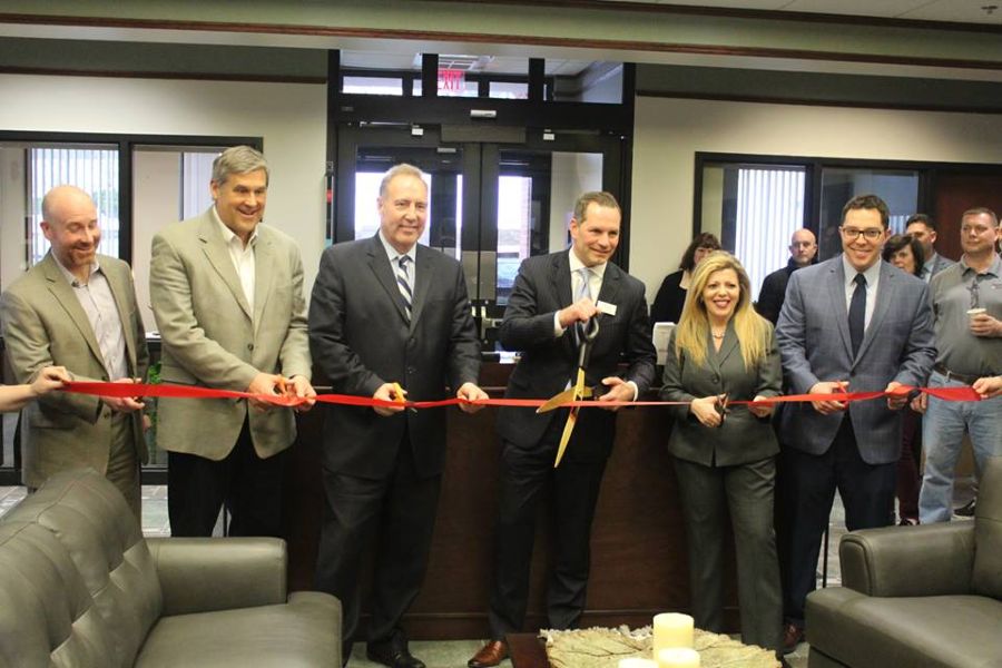 Chamber President Sarah E Lentini with GRB President Phil Pecora and Local Dignitaries